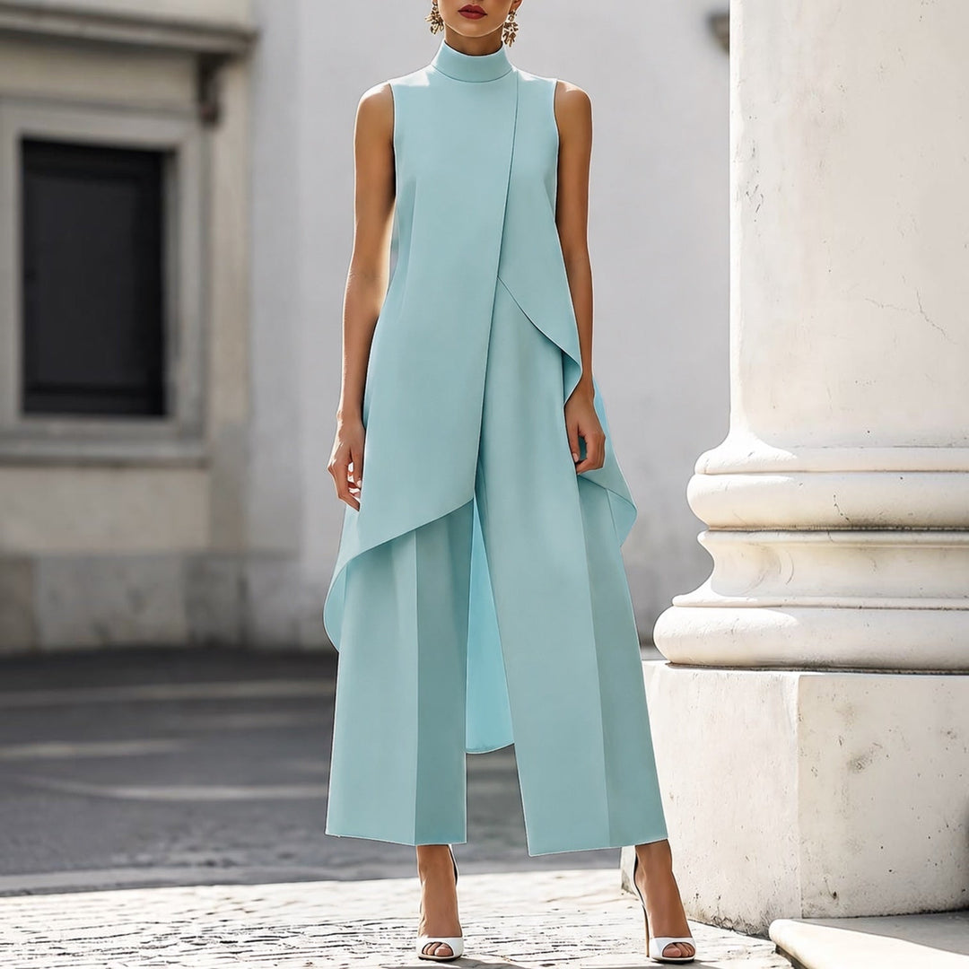 Valentina | Elegant Jumpsuit with a Draped High-Neck Top