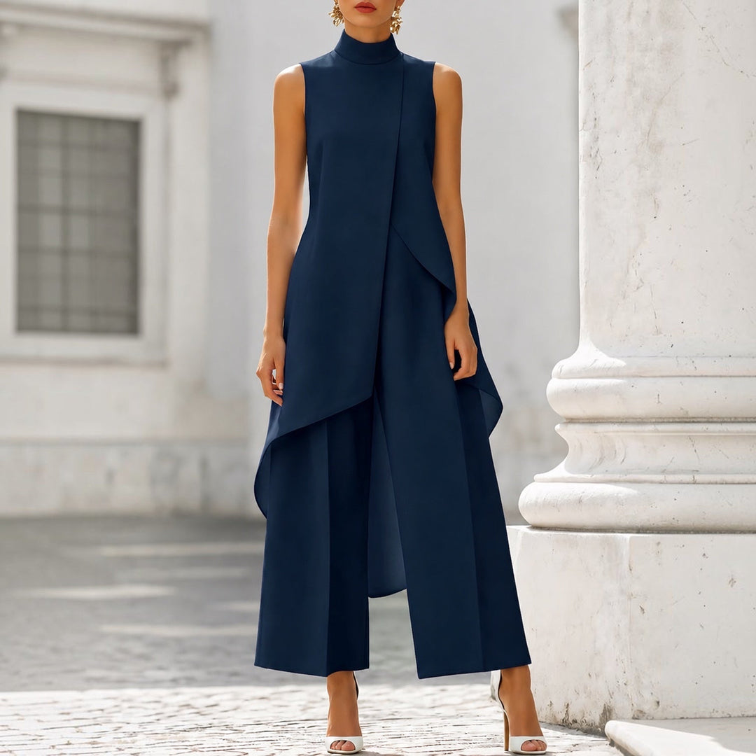 Valentina | Elegant Jumpsuit with a Draped High-Neck Top