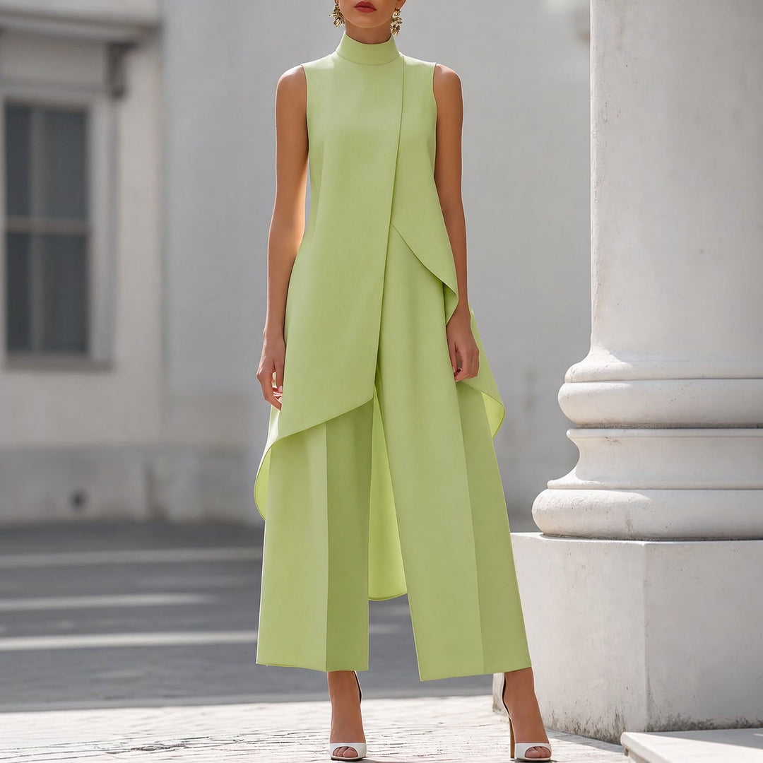 Valentina | Elegant Jumpsuit with a Draped High-Neck Top