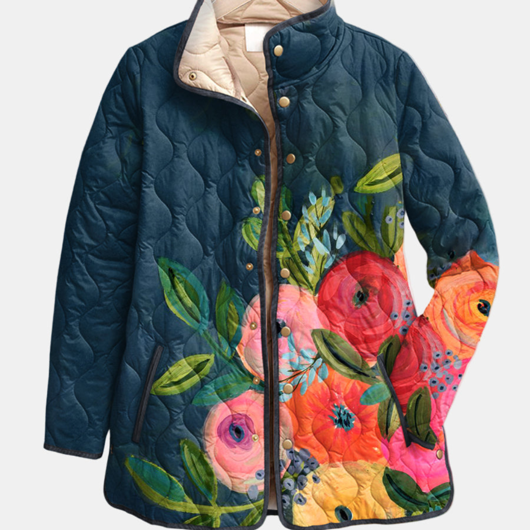 Amaya | Vintage Floral Print Quilted Jacket