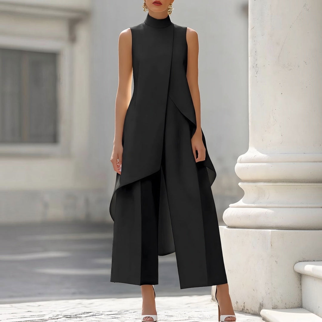 Valentina | Elegant Jumpsuit with a Draped High-Neck Top