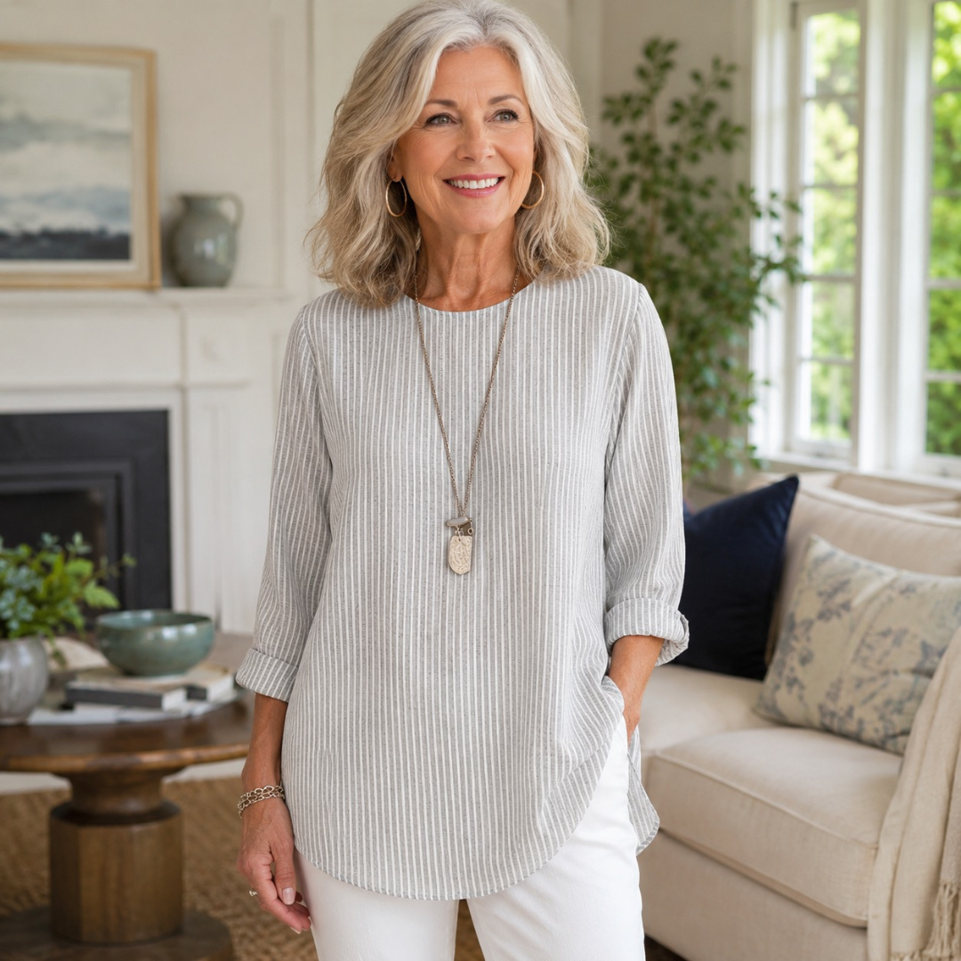 Rhea | Trendy Striped Blouse