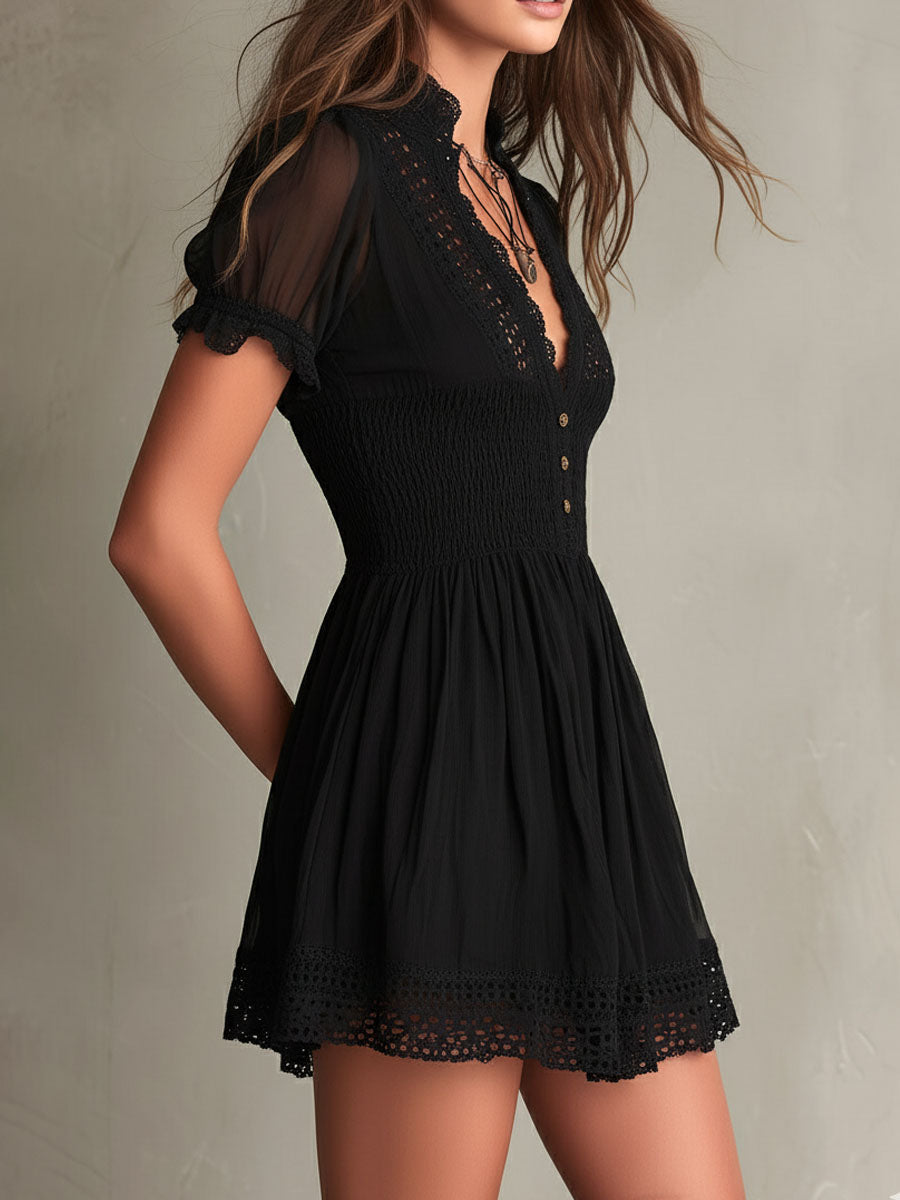 Classic Muse Black Mini Dress