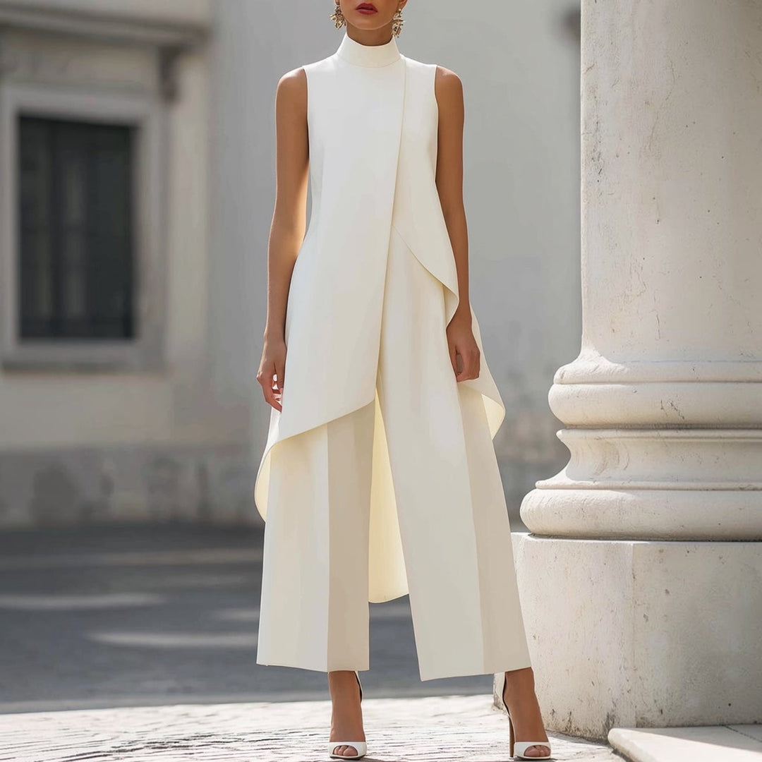 Valentina | Elegant Jumpsuit with a Draped High-Neck Top