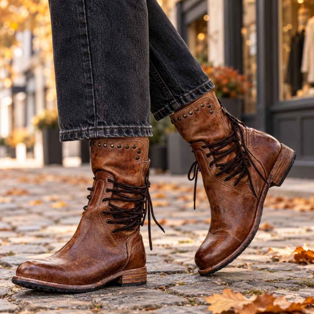 Rachel | Vintage Lace-Up Ankle Boots