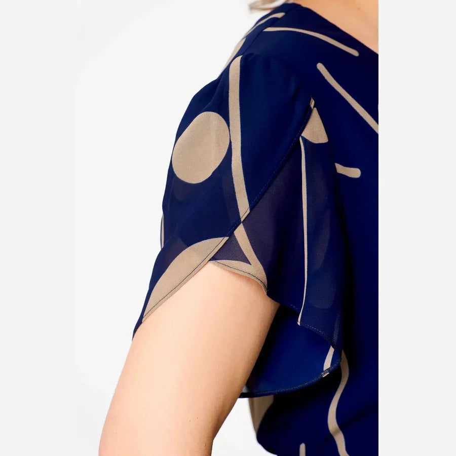 IVY | Navy Polka Dot Midi Dress