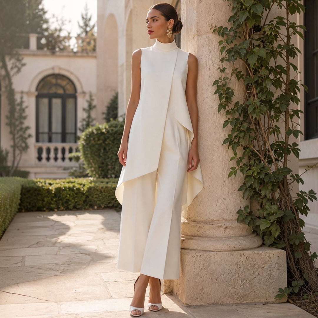 Valentina | Elegant Jumpsuit with a Draped High-Neck Top
