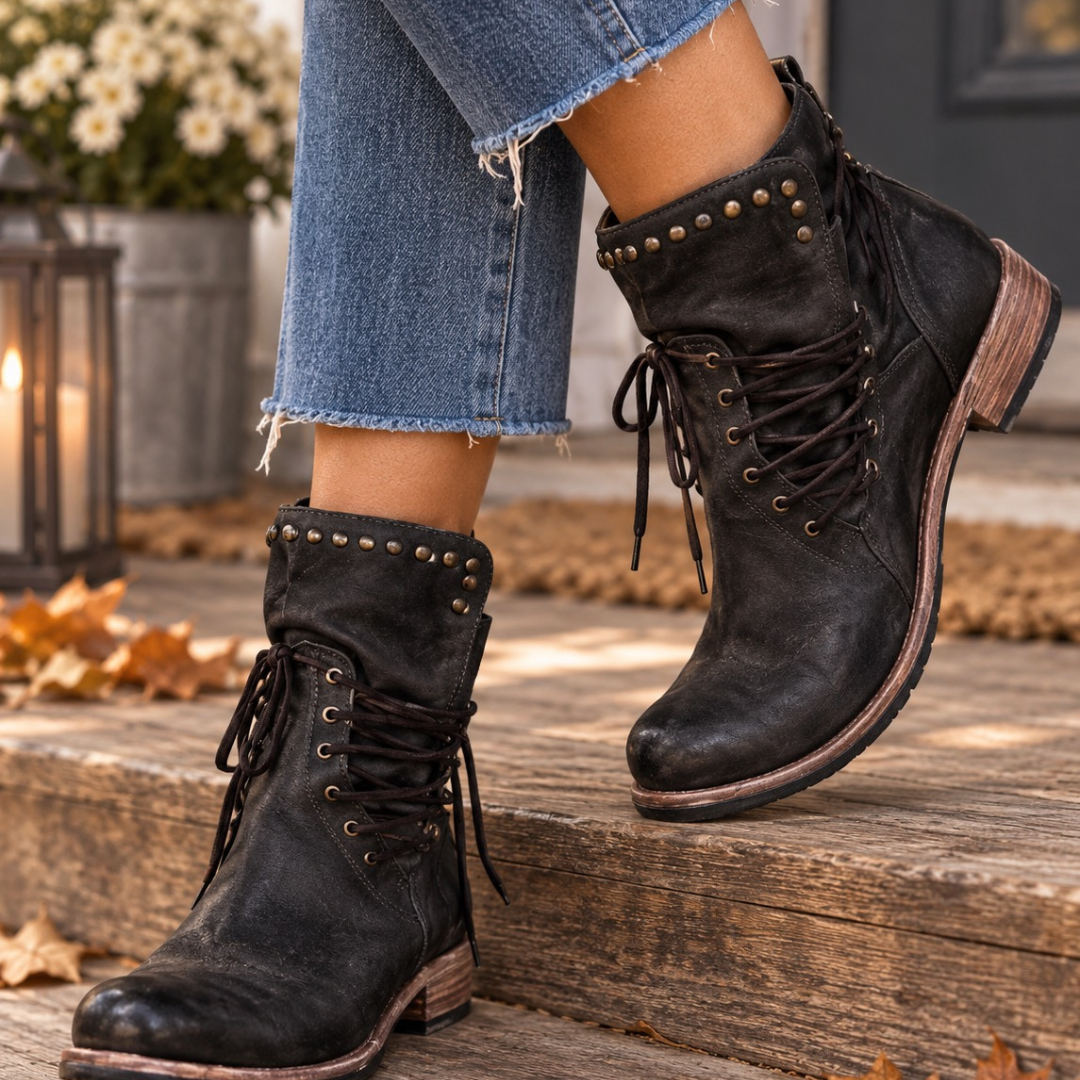Rachel | Vintage Lace-Up Ankle Boots
