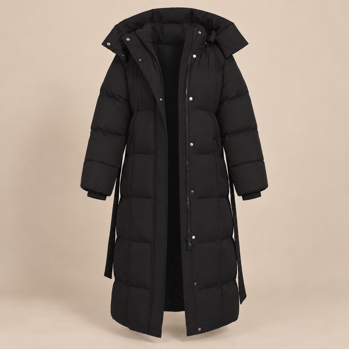 Hooded Puffer Longline Coat