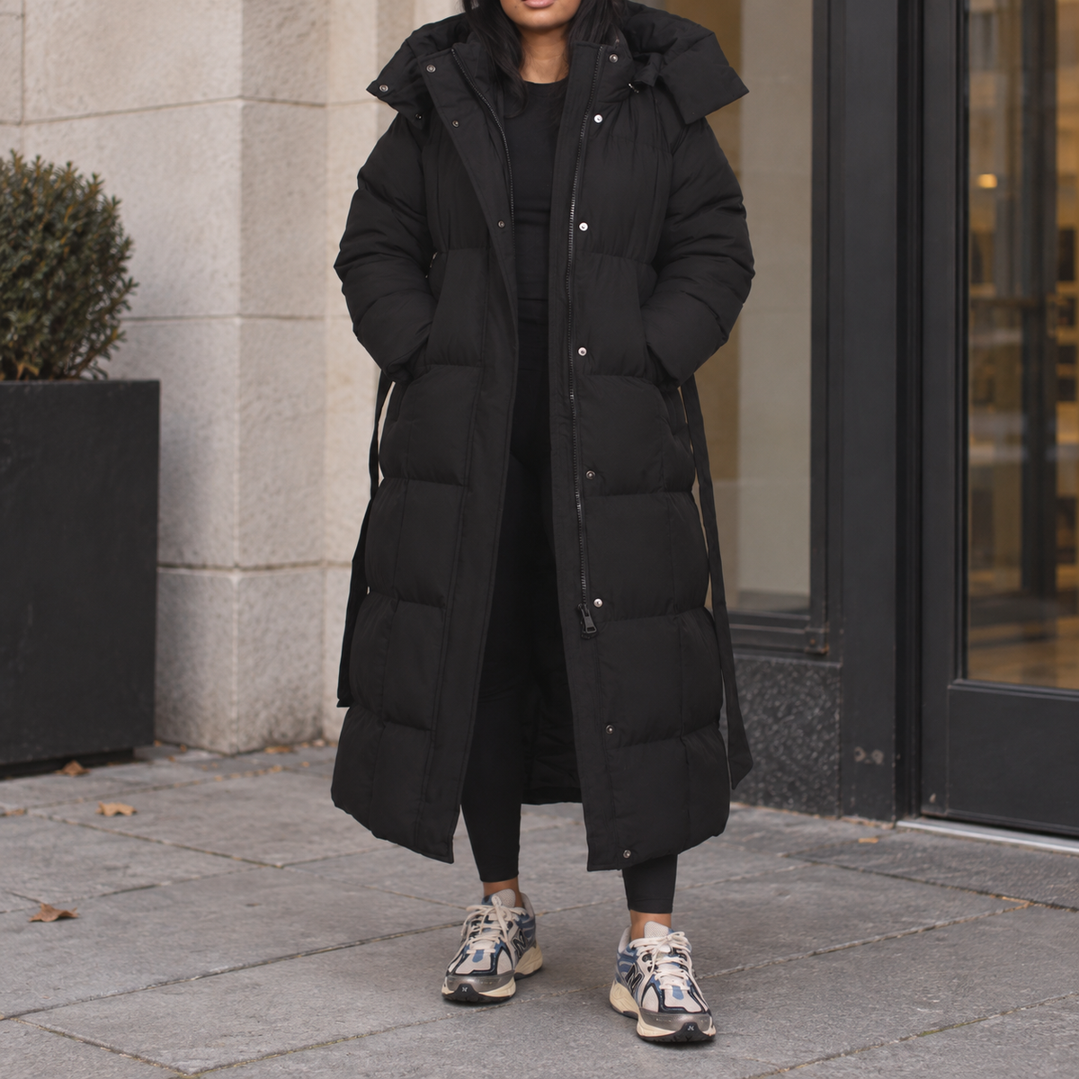 Hooded Puffer Longline Coat