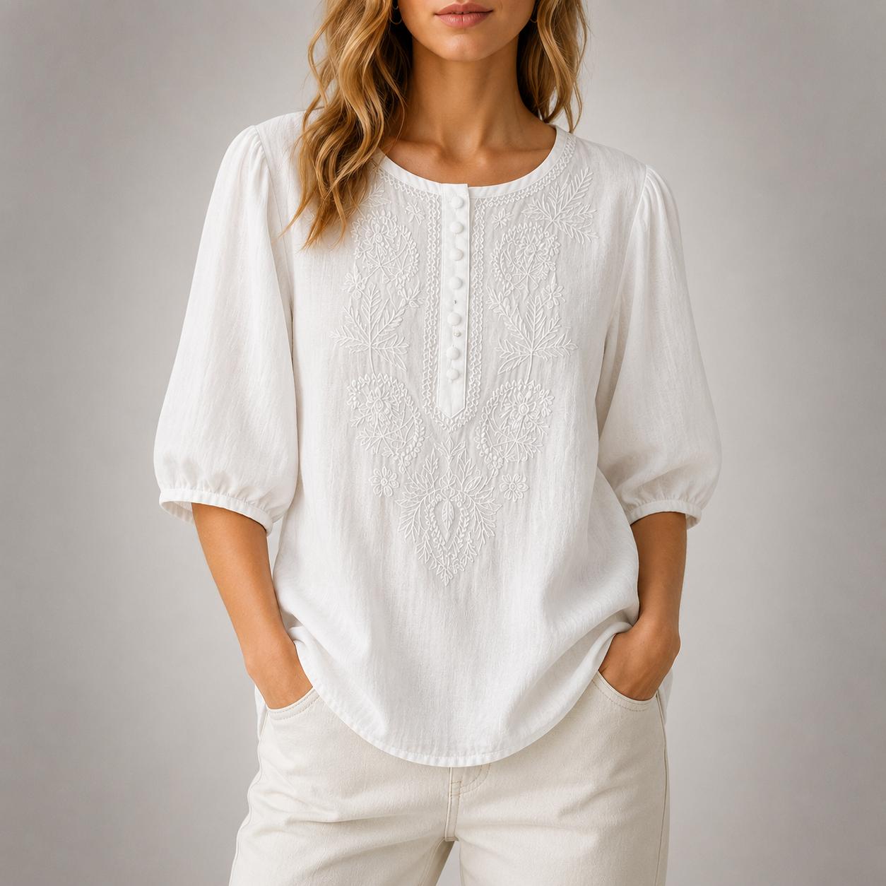 Verena Cotton Linen Blouse
