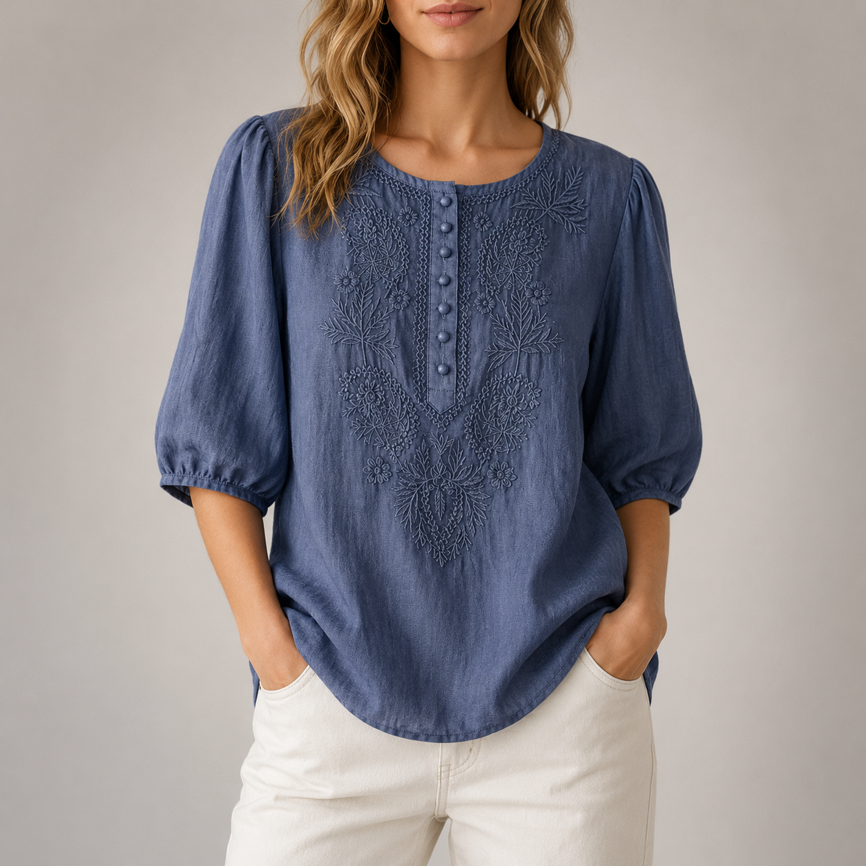 Verena Cotton Linen Blouse