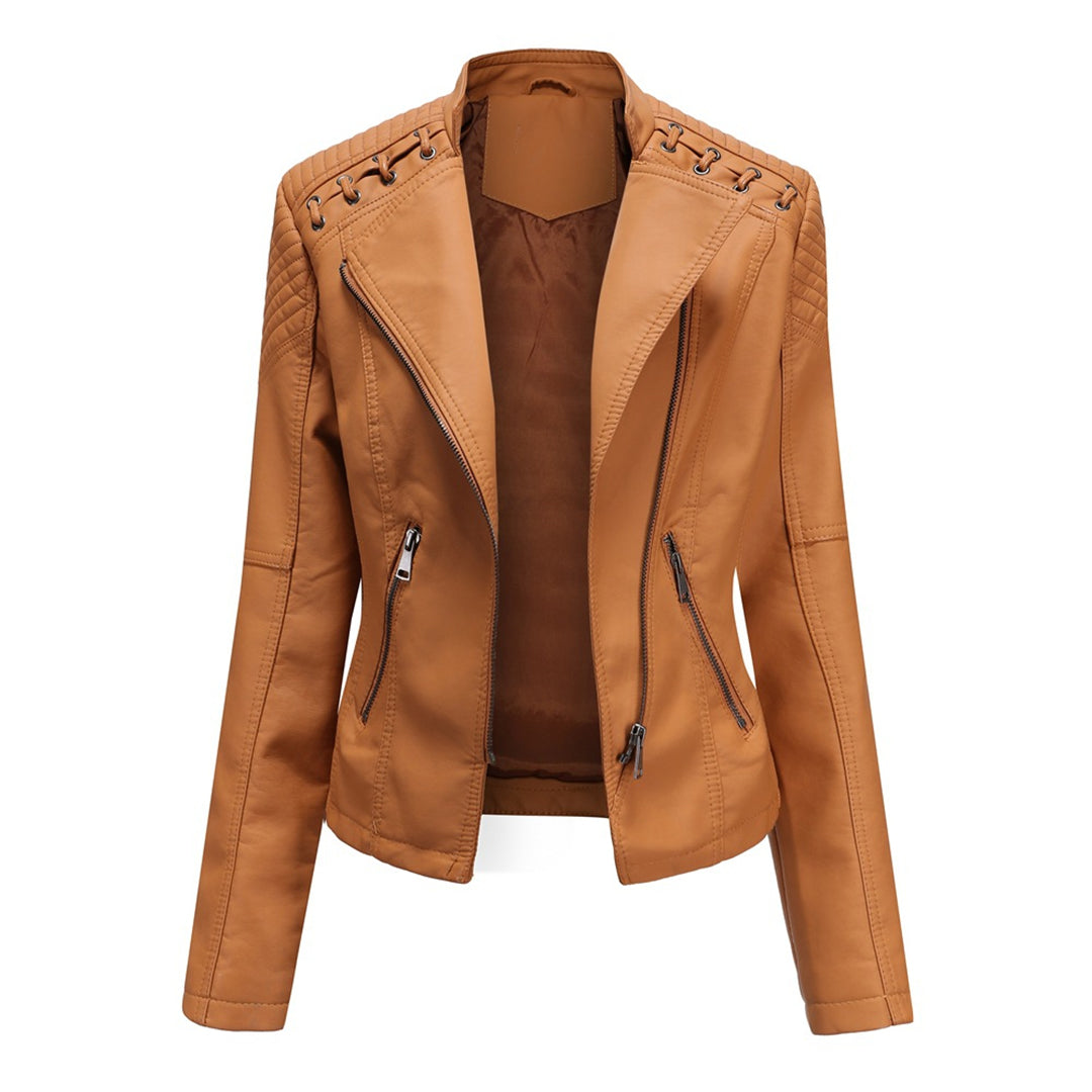 Marguerite™ | Women's Asymmetrical Grommet Moto Quilted Jacket
