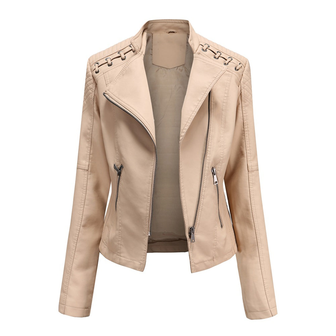 Marguerite™ | Women's Asymmetrical Grommet Moto Quilted Jacket