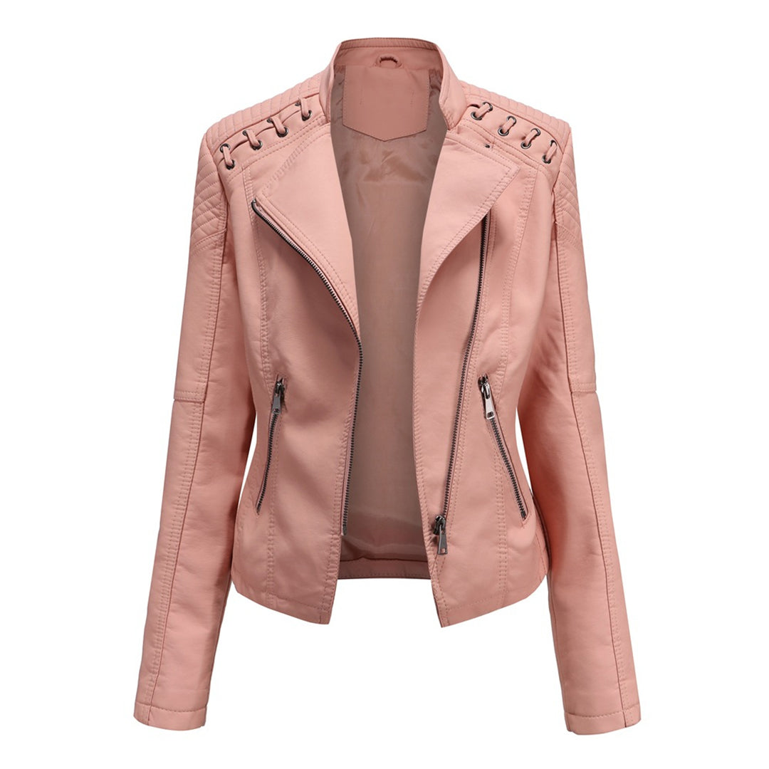 Marguerite™ | Women's Asymmetrical Grommet Moto Quilted Jacket