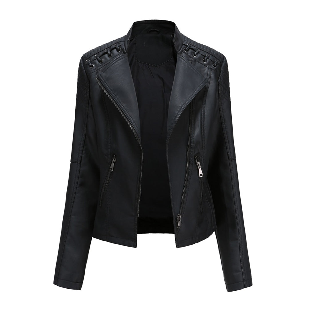 Marguerite™ | Women's Asymmetrical Grommet Moto Quilted Jacket