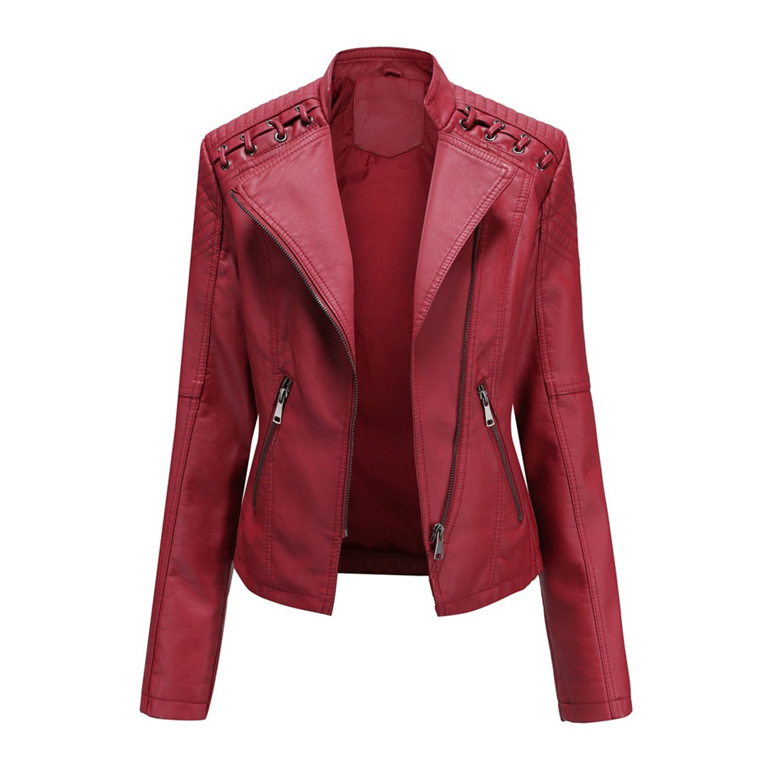 Marguerite™ | Women's Asymmetrical Grommet Moto Quilted Jacket