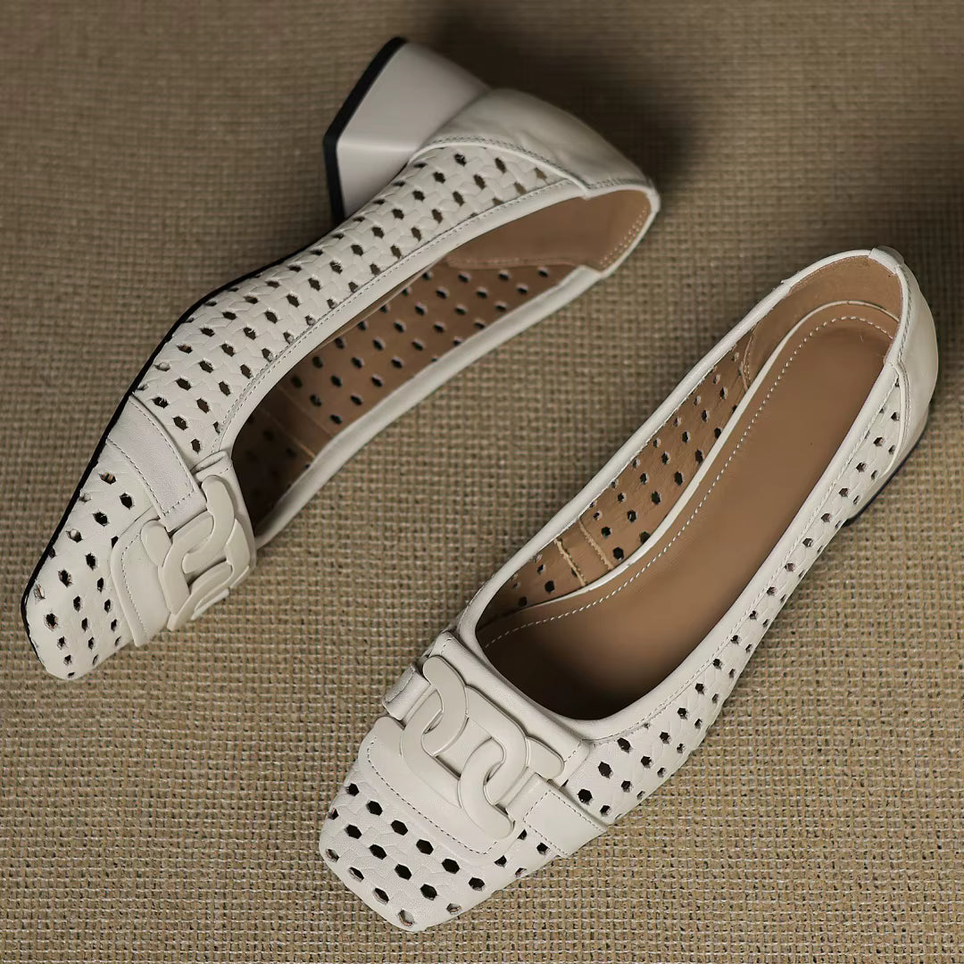 Solea Woven Leather Heels