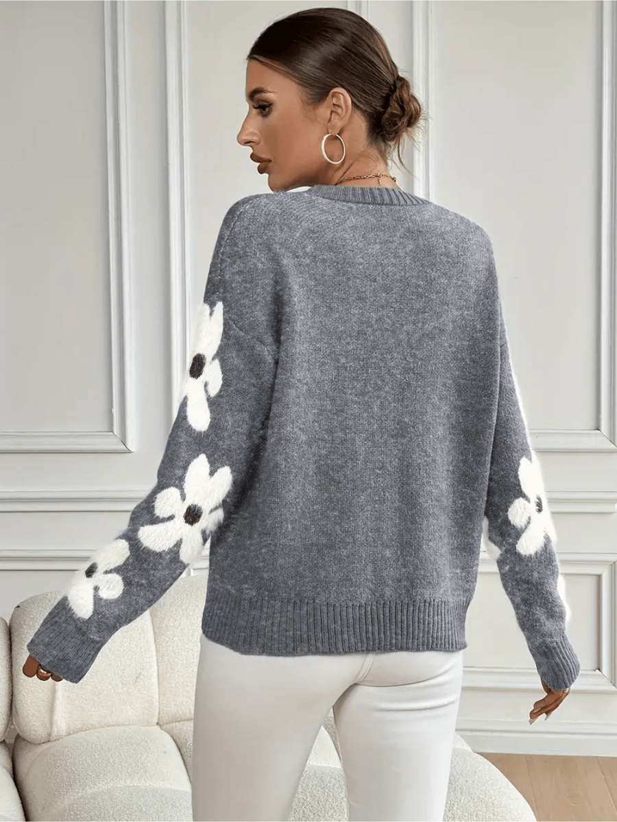 KATY | Elegant Floral Sweater