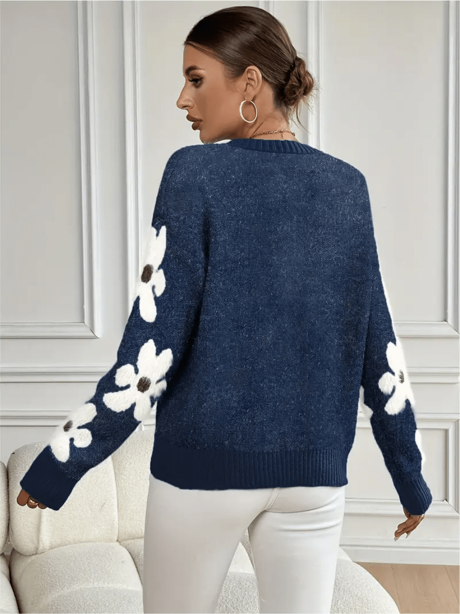 KATY | Elegant Floral Sweater