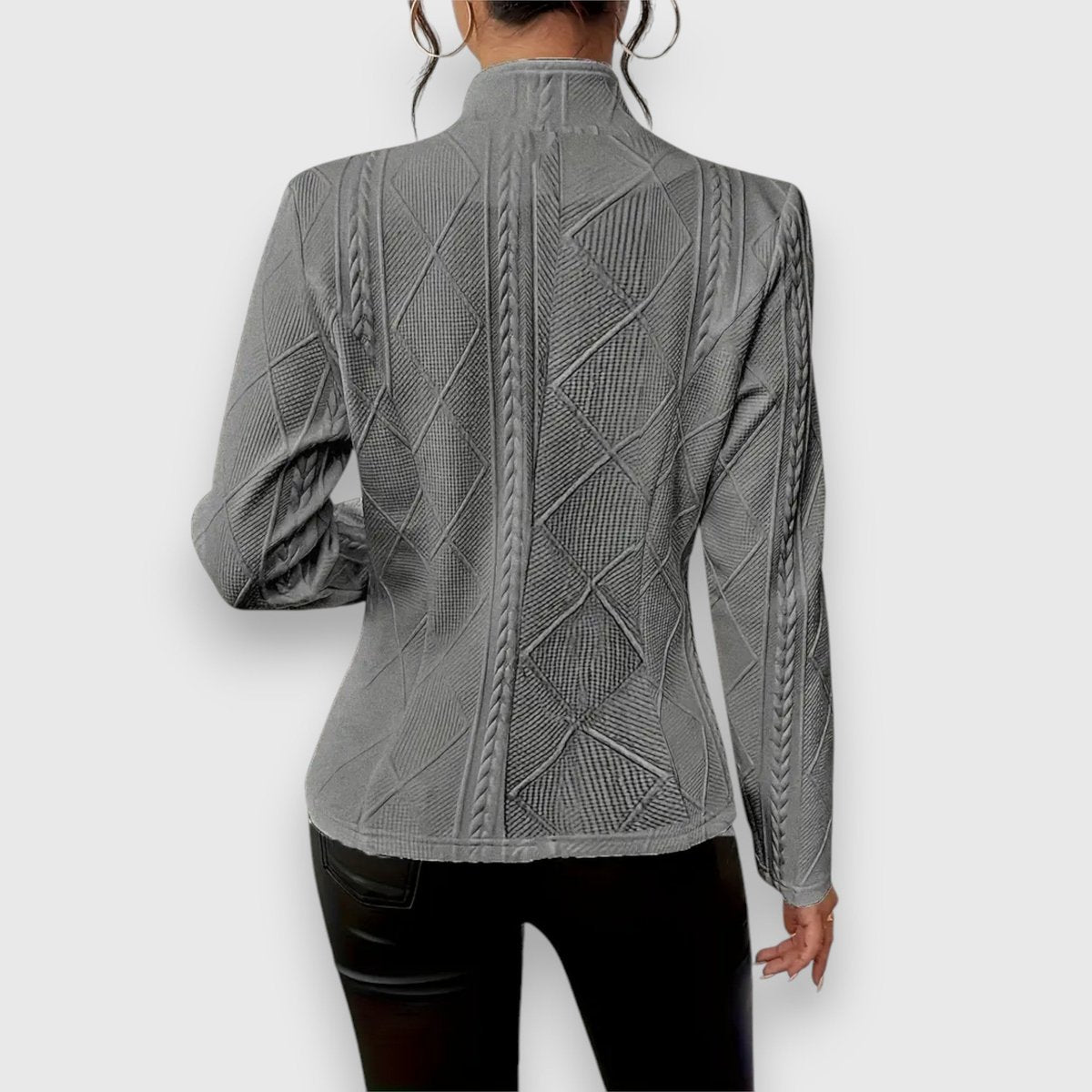Scarlett | Women's Cable-Knit Mock-Neck Long-Sleeve Fitted Sweater