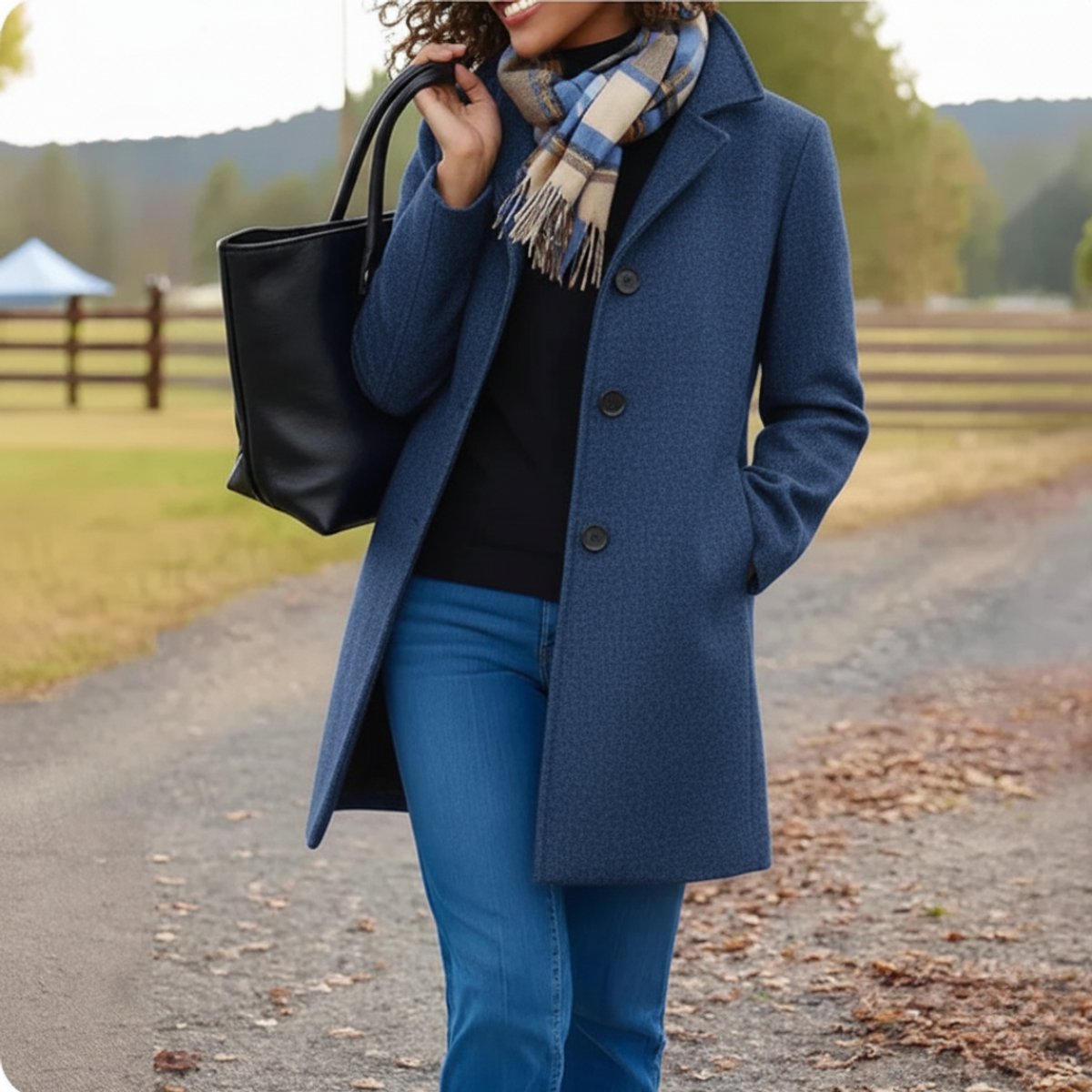 Emma | Women's Classic Mid-Length Single-Breasted Wool-Blend Coat
