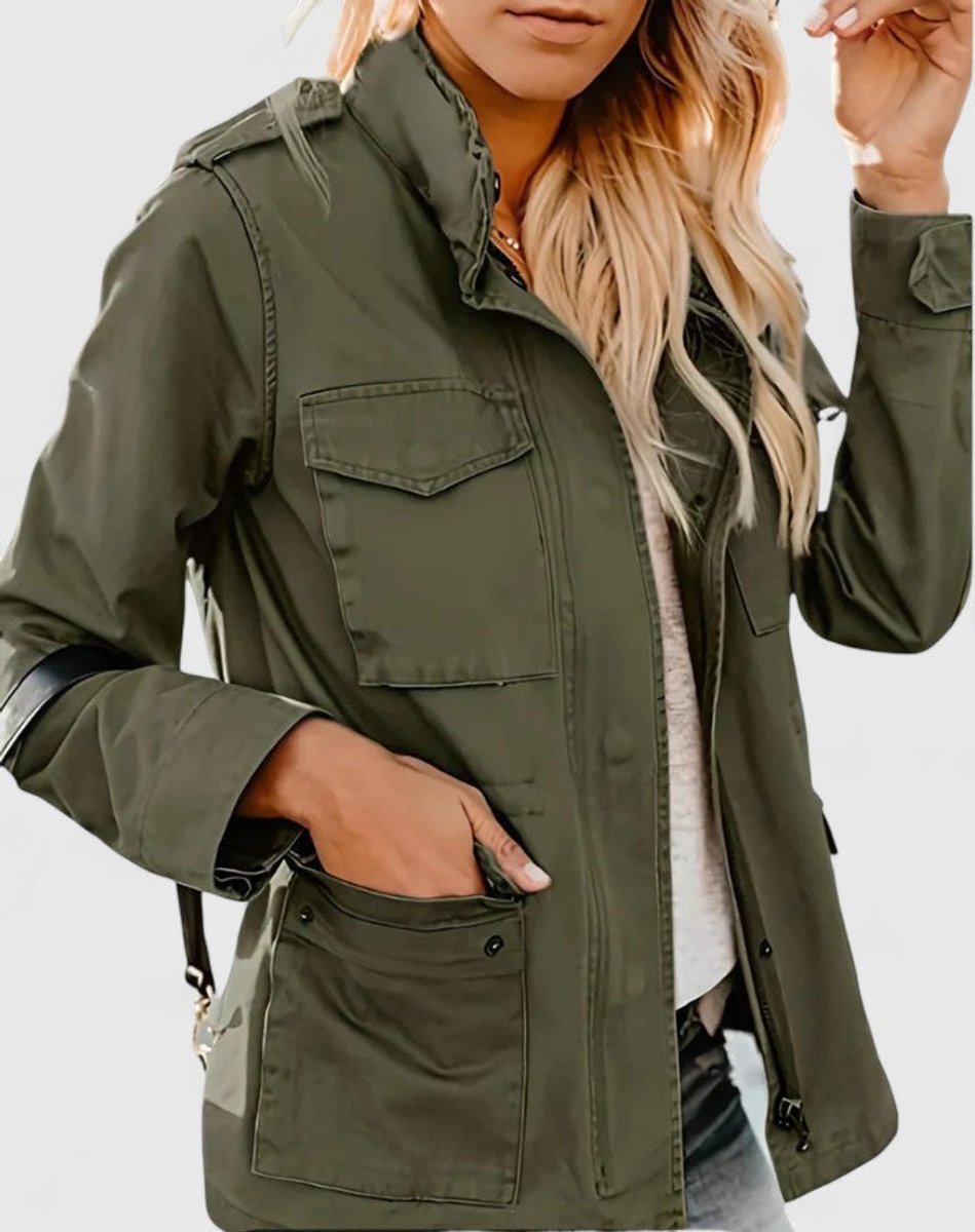 Luna | Women's Coat Lightweight Utility Jacket Drawstring Waist