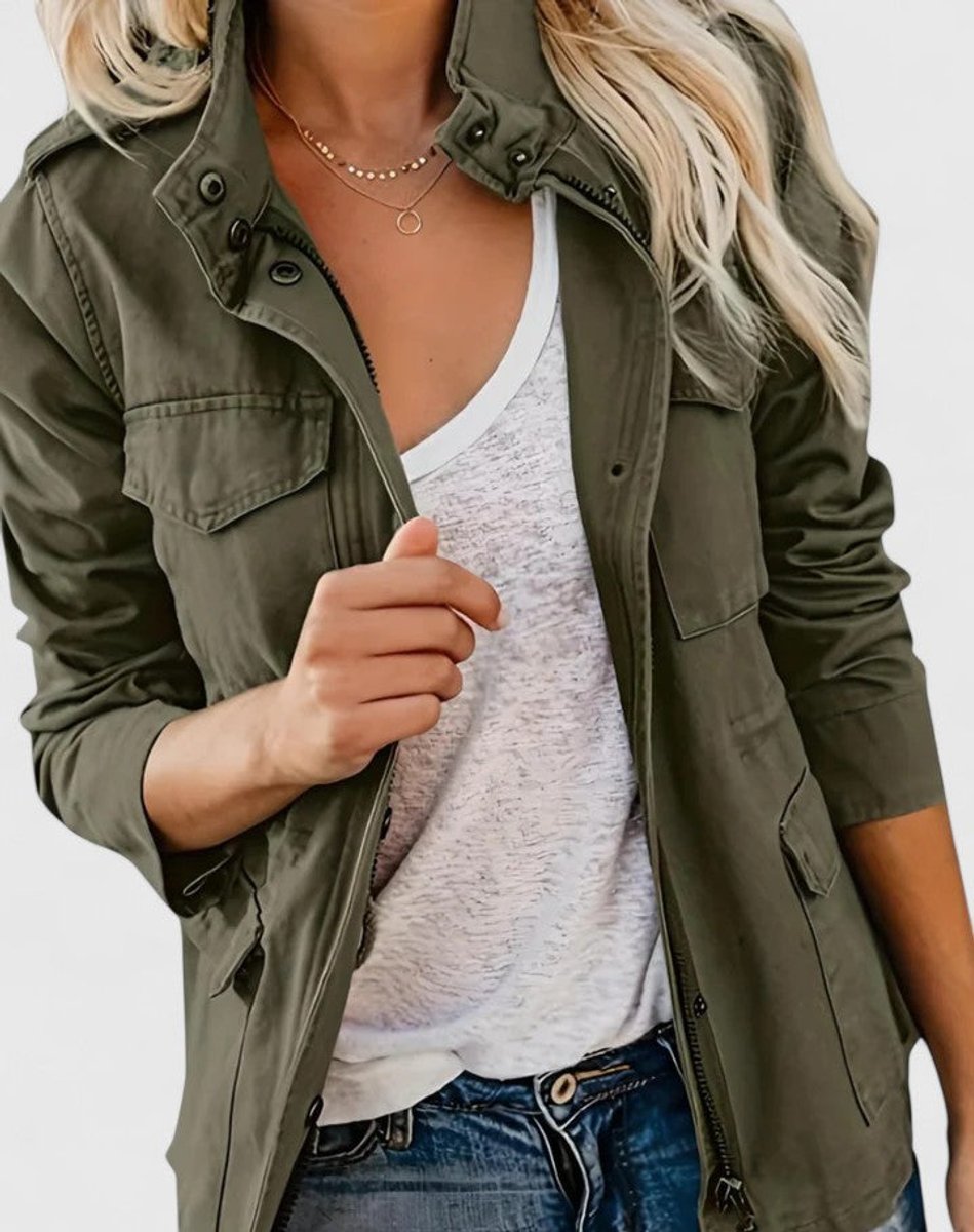 Luna | Women's Coat Lightweight Utility Jacket Drawstring Waist