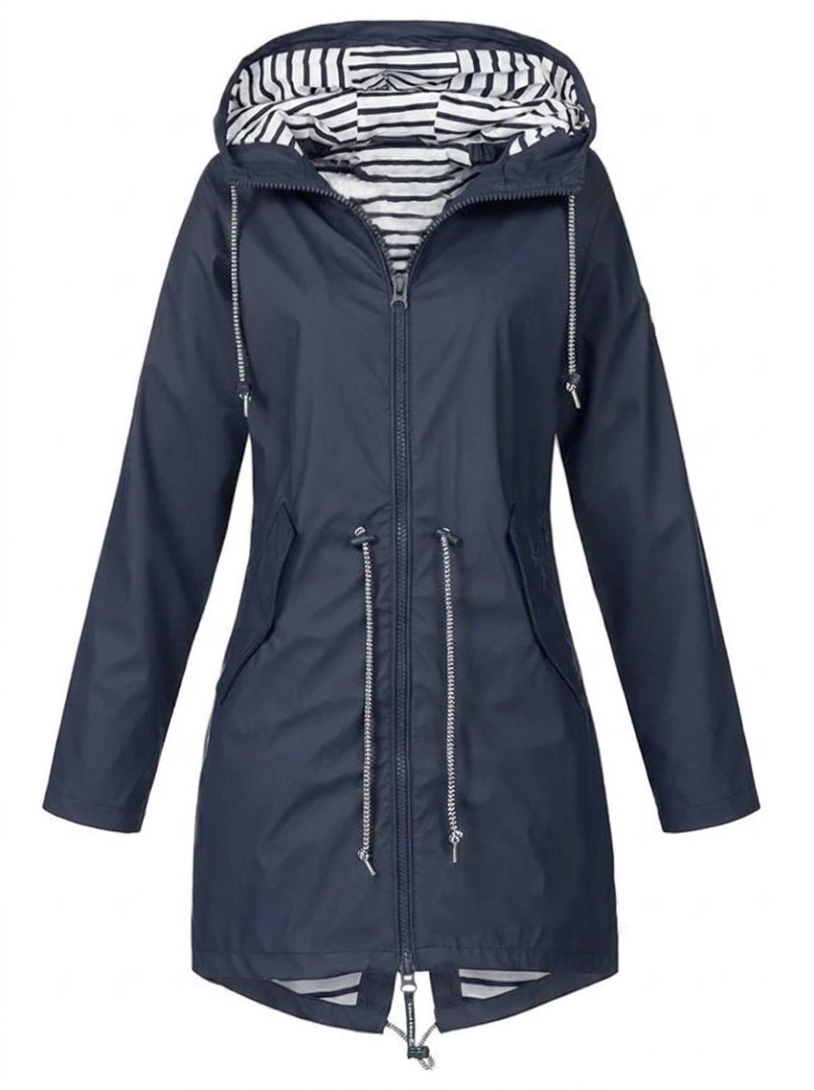 Victoria | Women's Hooded Drawstring Waterproof Rain Coat