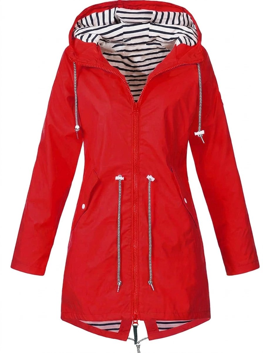 Victoria | Women's Hooded Drawstring Waterproof Rain Coat