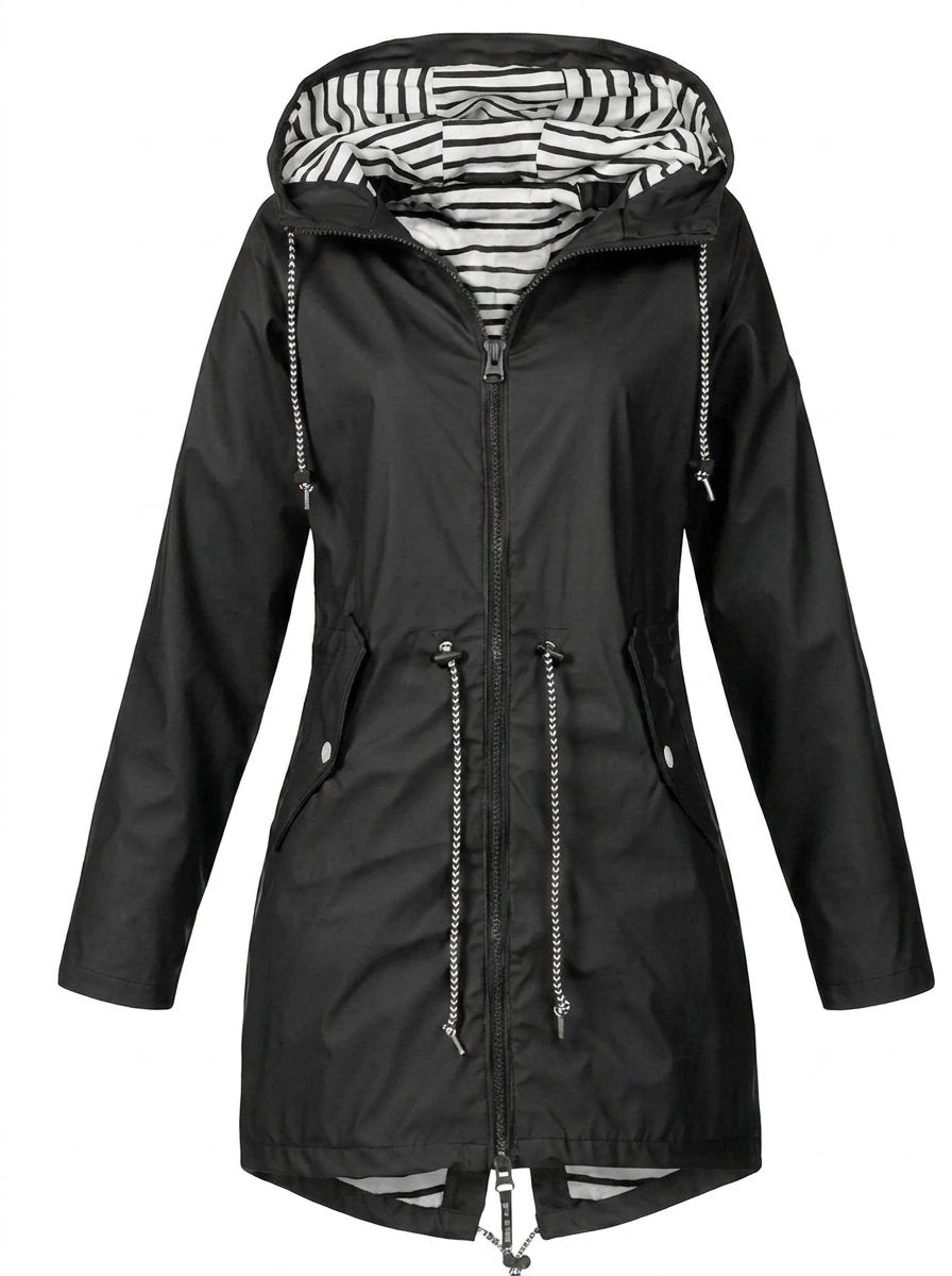 Victoria | Women's Hooded Drawstring Waterproof Rain Coat