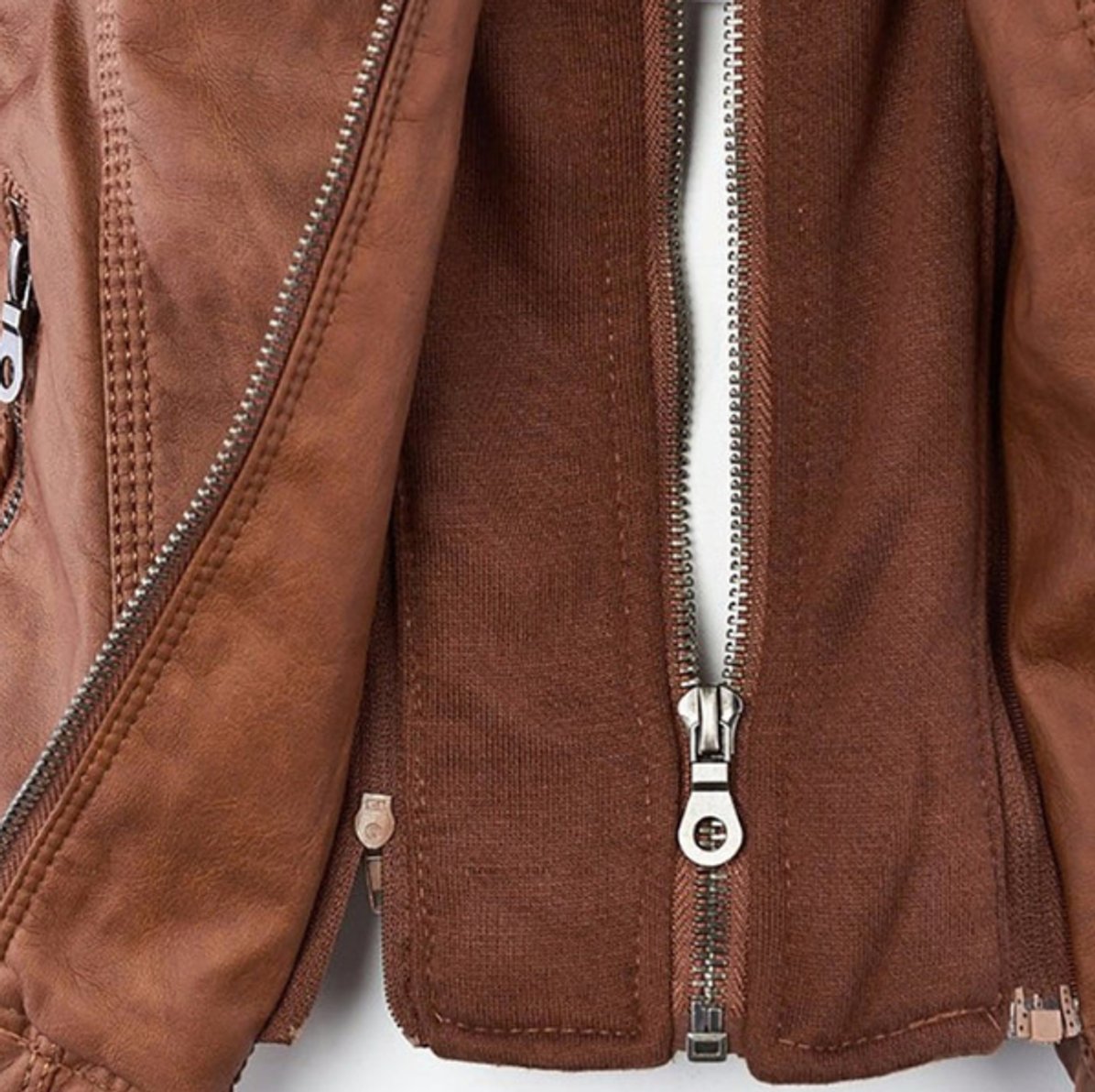 Victoria | Women's Hooded Faux Leather Moto Jacket Zip-Up