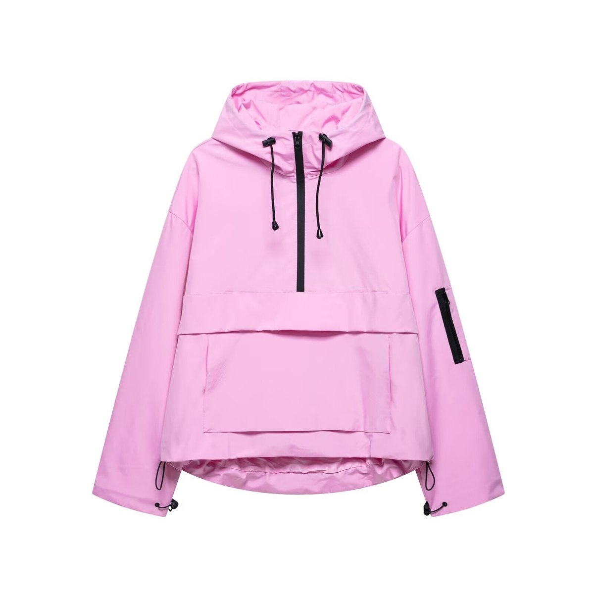 Harper | Women's Hooded Pullover Anorak Quilted Jacket Half-Zip