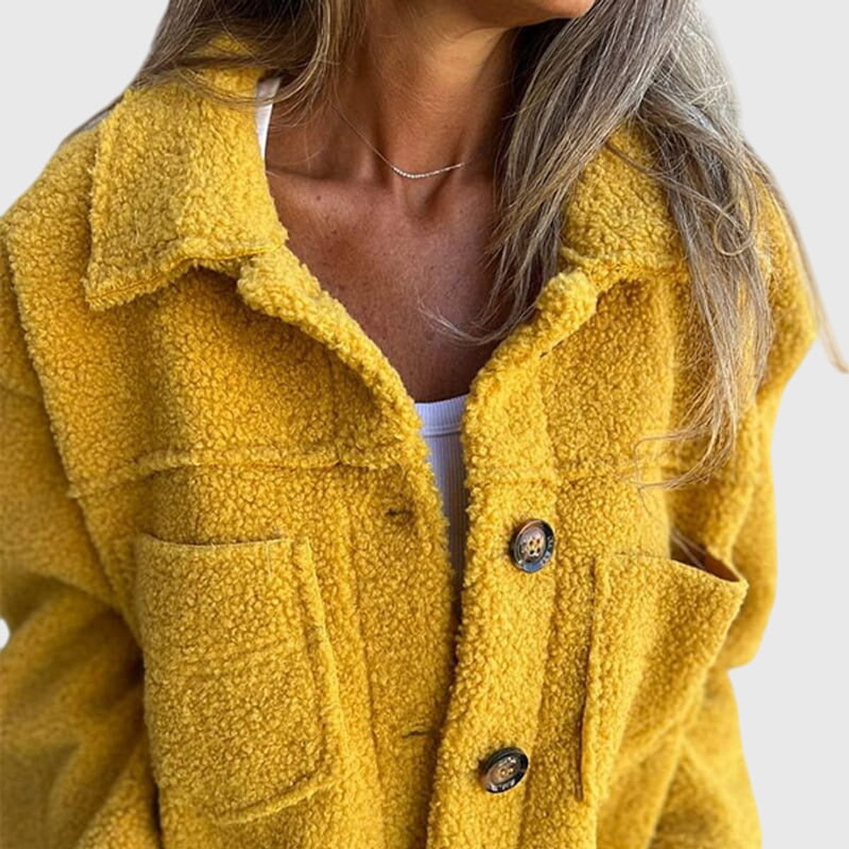 Madison | Women's Jacket Cozy Button-Front Sherpa Fleece Coat