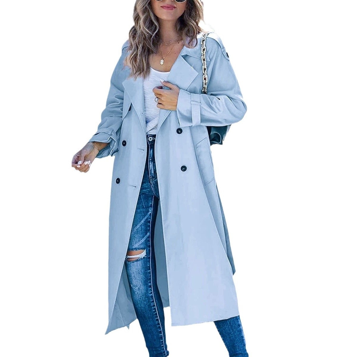 Layla | Women's Oversized Double-Breasted Belted Longline Trench Coat