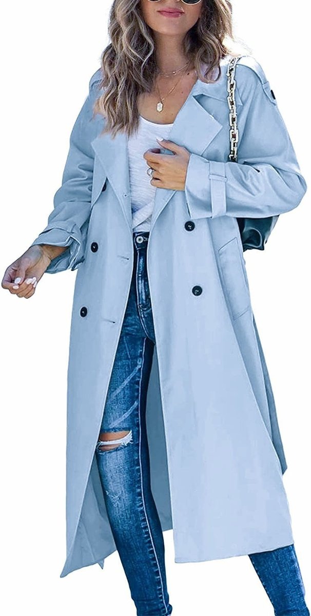 Layla | Women's Oversized Double-Breasted Belted Longline Trench Coat