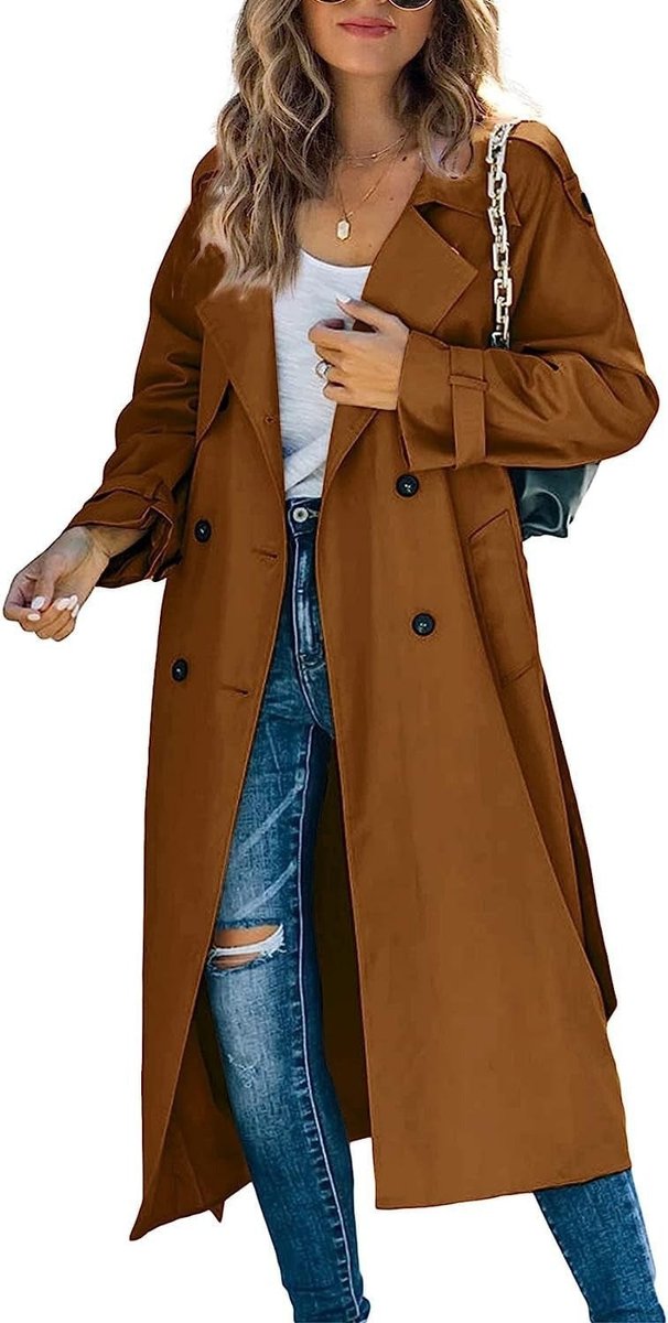 Layla | Women's Oversized Double-Breasted Belted Longline Trench Coat