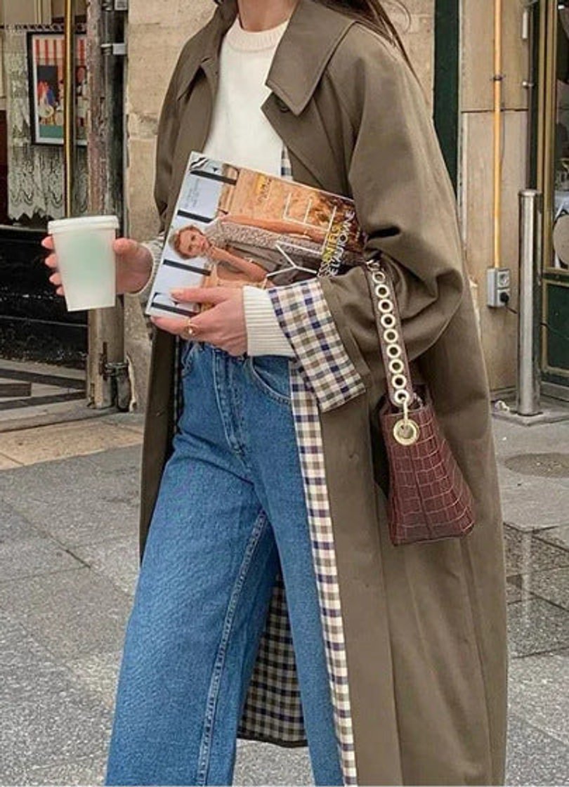Sophia | Women's Oversized Plaid-Lined Long Trench Coat