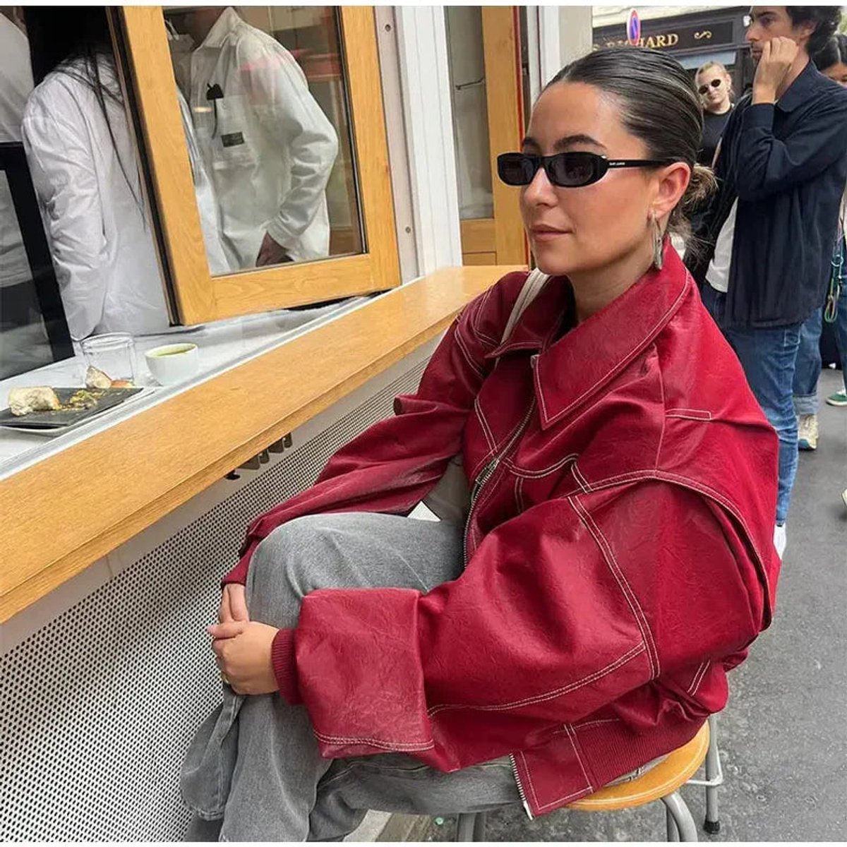 Camila | Women's Oversized Quilted Jacket Contrast Stitch Bomber