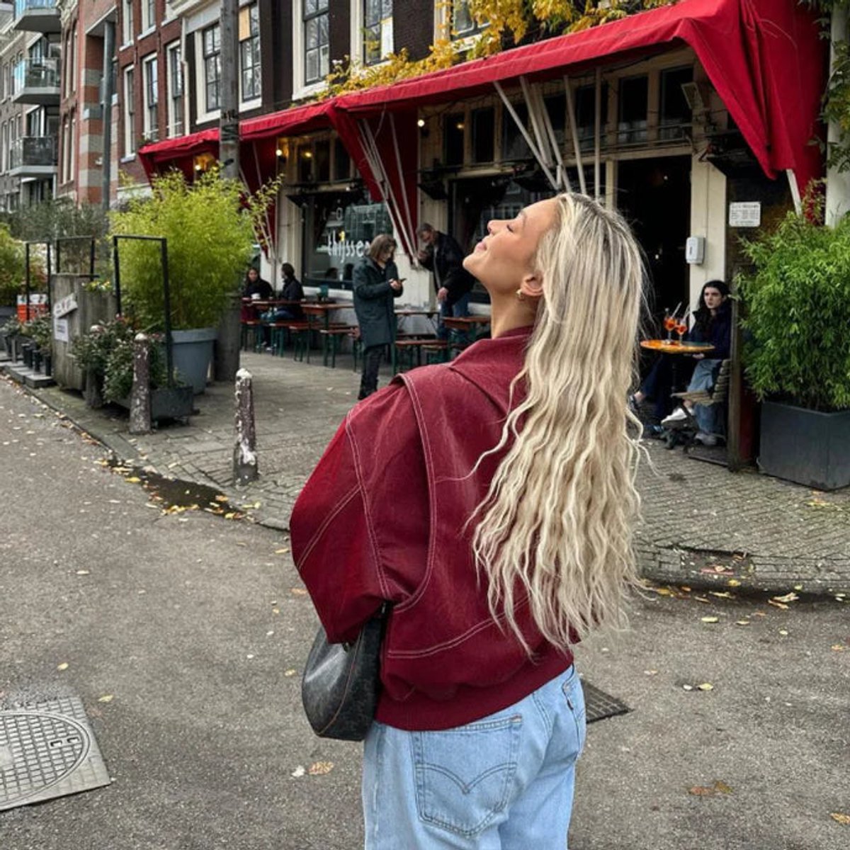 Camila | Women's Oversized Quilted Jacket Contrast Stitch Bomber