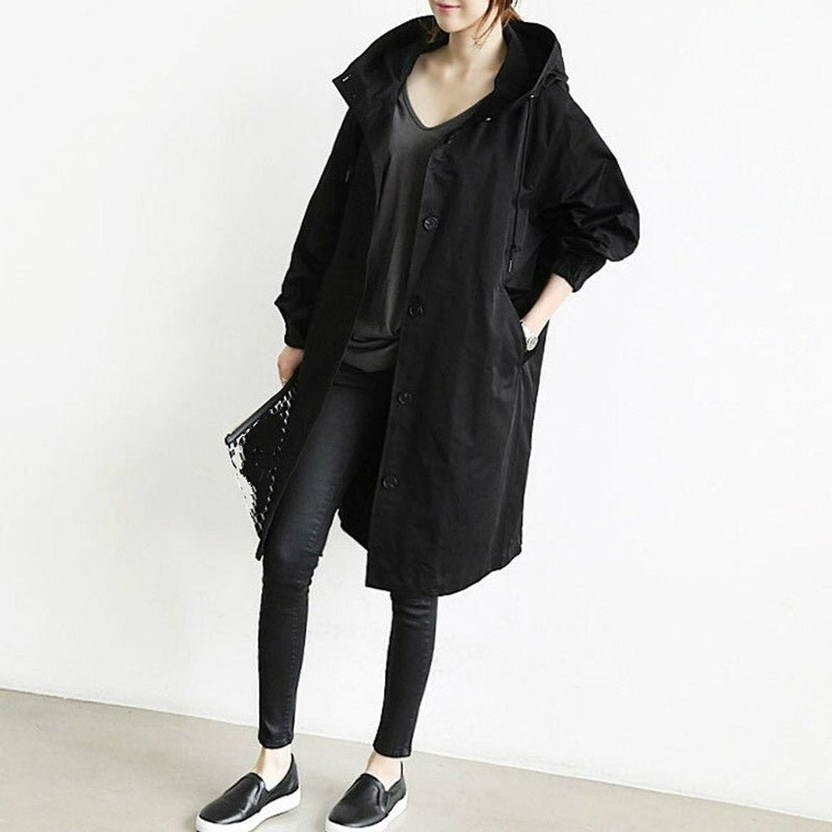 Amelia | Women's Oversized Water-Resistant Button-Front Trench Coat
