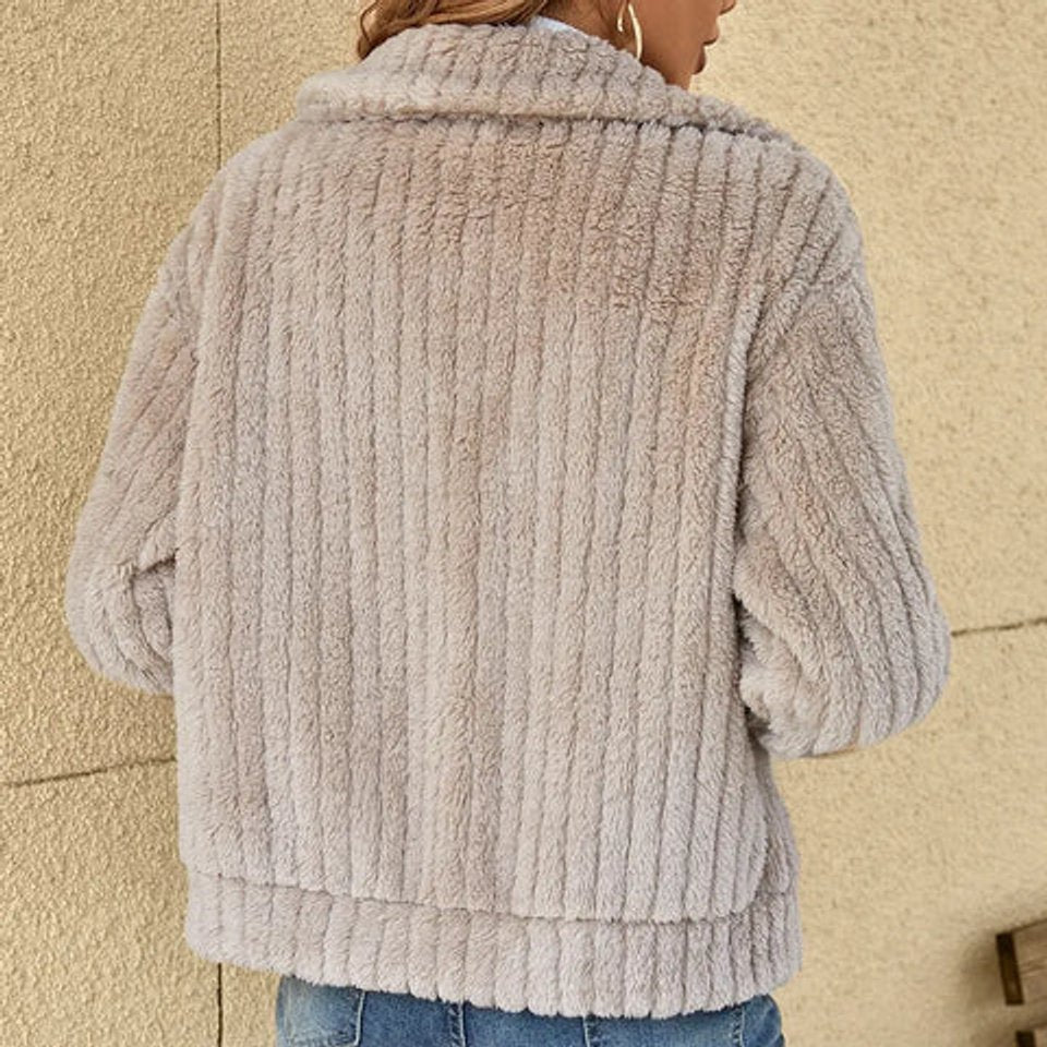 Isabella | Women's Quilted Jacket Fluffy Zip-Up Plush Fleece Coat