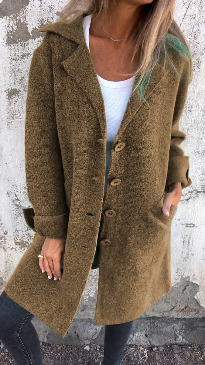 Harper | Women's Relaxed-Fit Long Button-Front Lapel Coat
