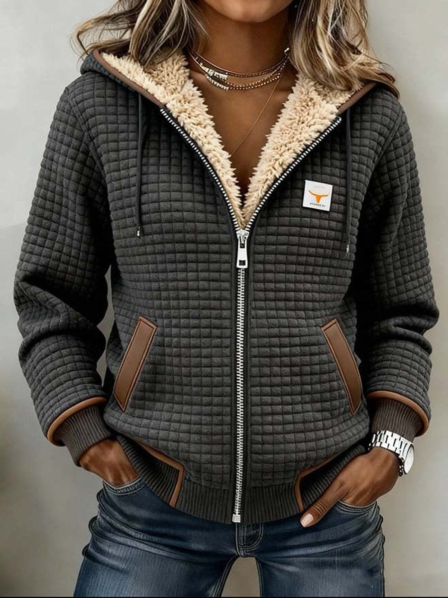 Penelope | Women's Sherpa-Lined Quilted Jacket Full-Zip Hooded Fleece