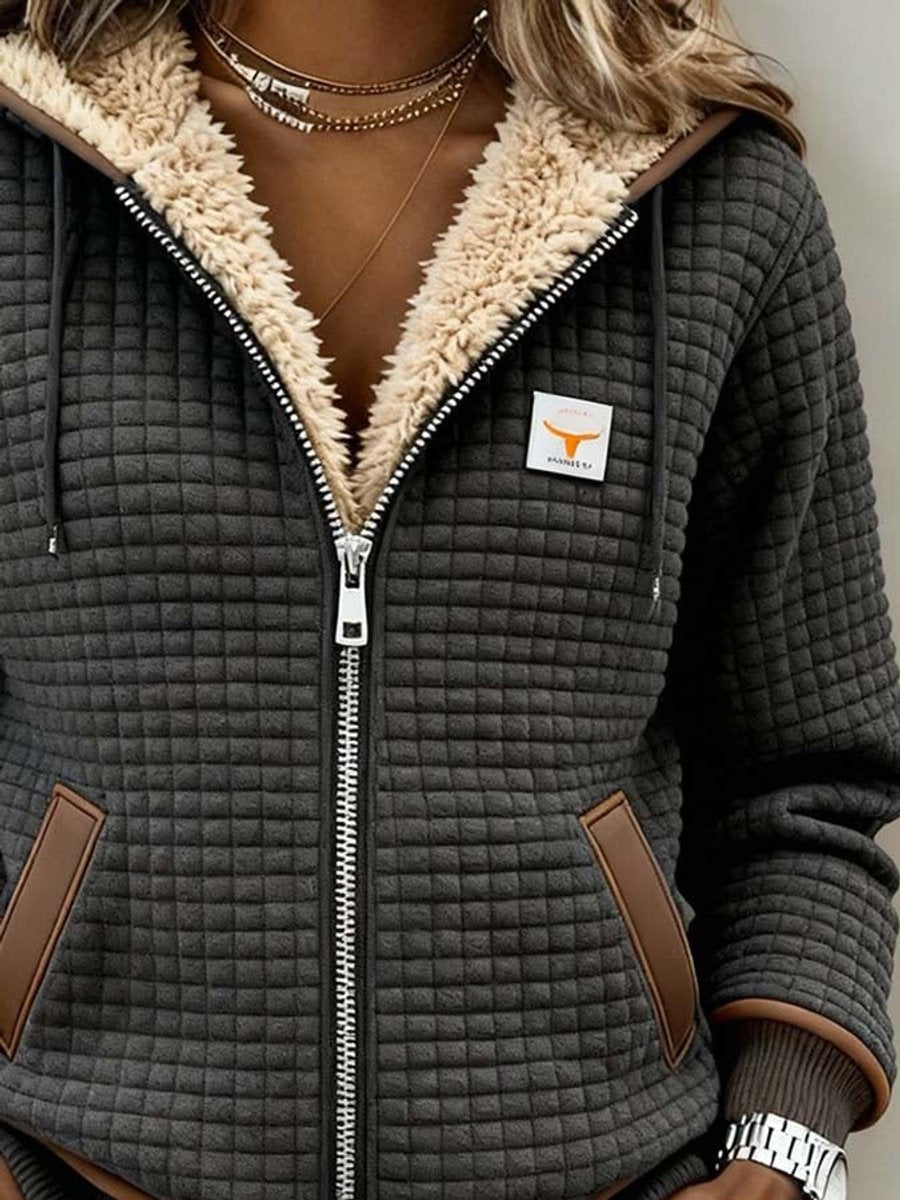 Penelope | Women's Sherpa-Lined Quilted Jacket Full-Zip Hooded Fleece