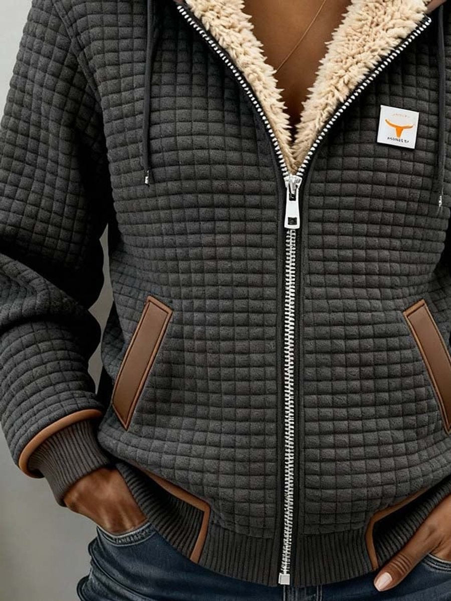 Penelope | Women's Sherpa-Lined Quilted Jacket Full-Zip Hooded Fleece