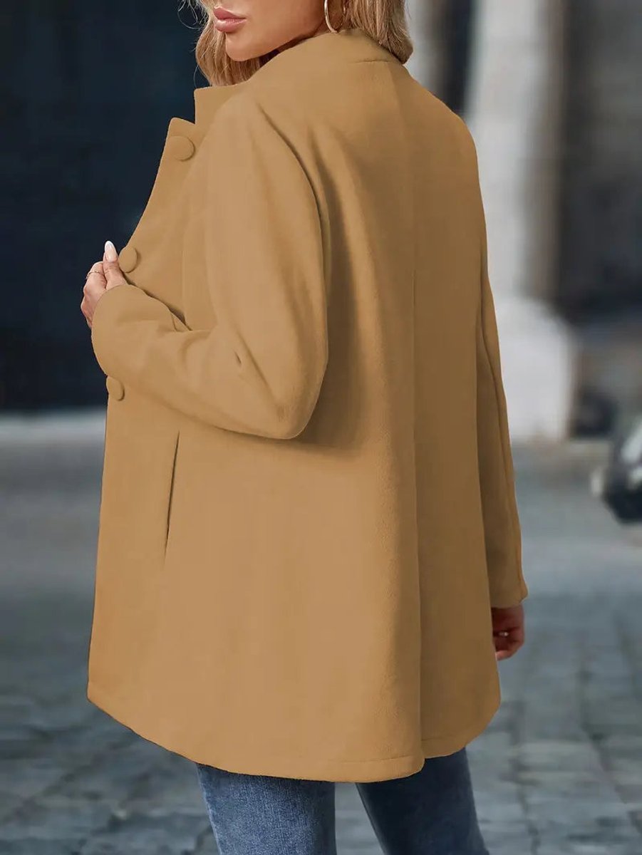 Layla | Women's Stand-Collar Button-Front Longline Blazer Coat