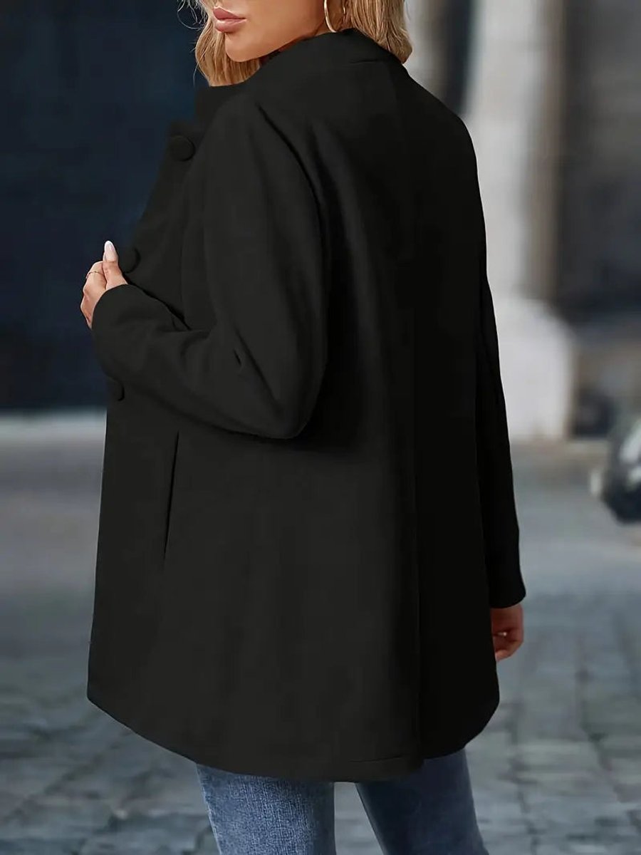 Layla | Women's Stand-Collar Button-Front Longline Blazer Coat