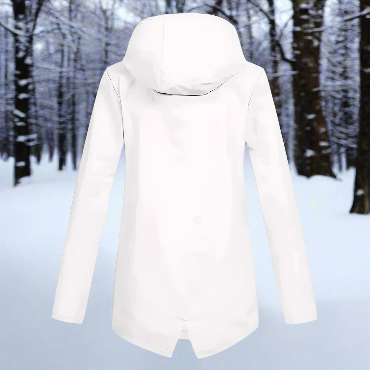 Layla | Women's Waterproof Hooded Rain Jacket Zip-Up Longline