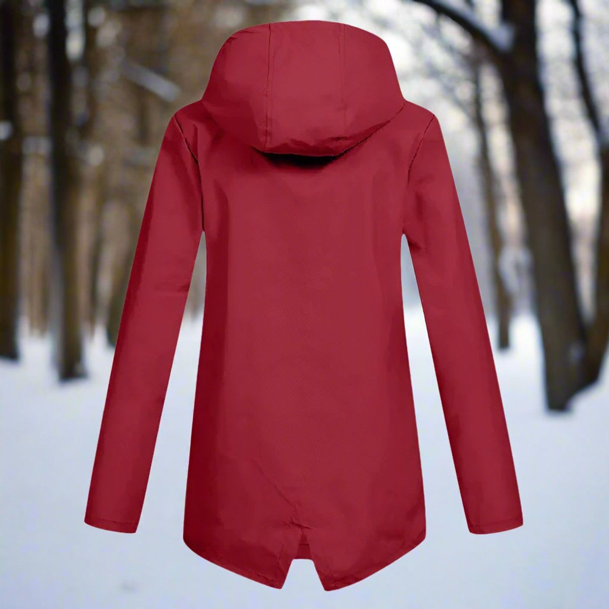 Layla | Women's Waterproof Hooded Rain Jacket Zip-Up Longline